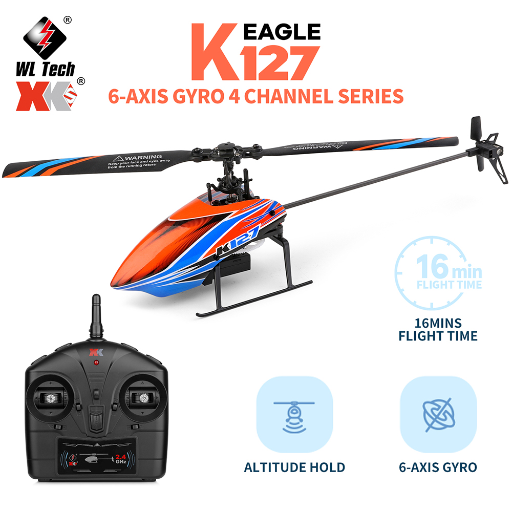 WLtoys XK K127 2.4G 4CH 6-Aixs - Rc Helicopter Large ulasan dan harga