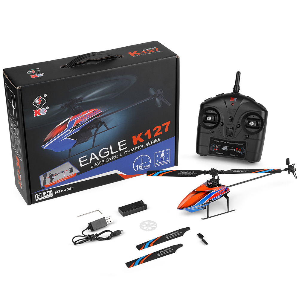 WLtoys XK K127 2.4G 4CH 6-Aixs - Rc Helicopter Large ulasan dan harga